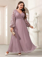 V-Neck Patchwork Lace Dress