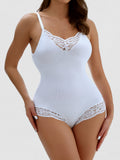 Lace Tummy Control Crotch Opening Shapewear Bodysuit