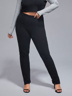 VIP Plus Elastic Waist Striped Skinny Leggings