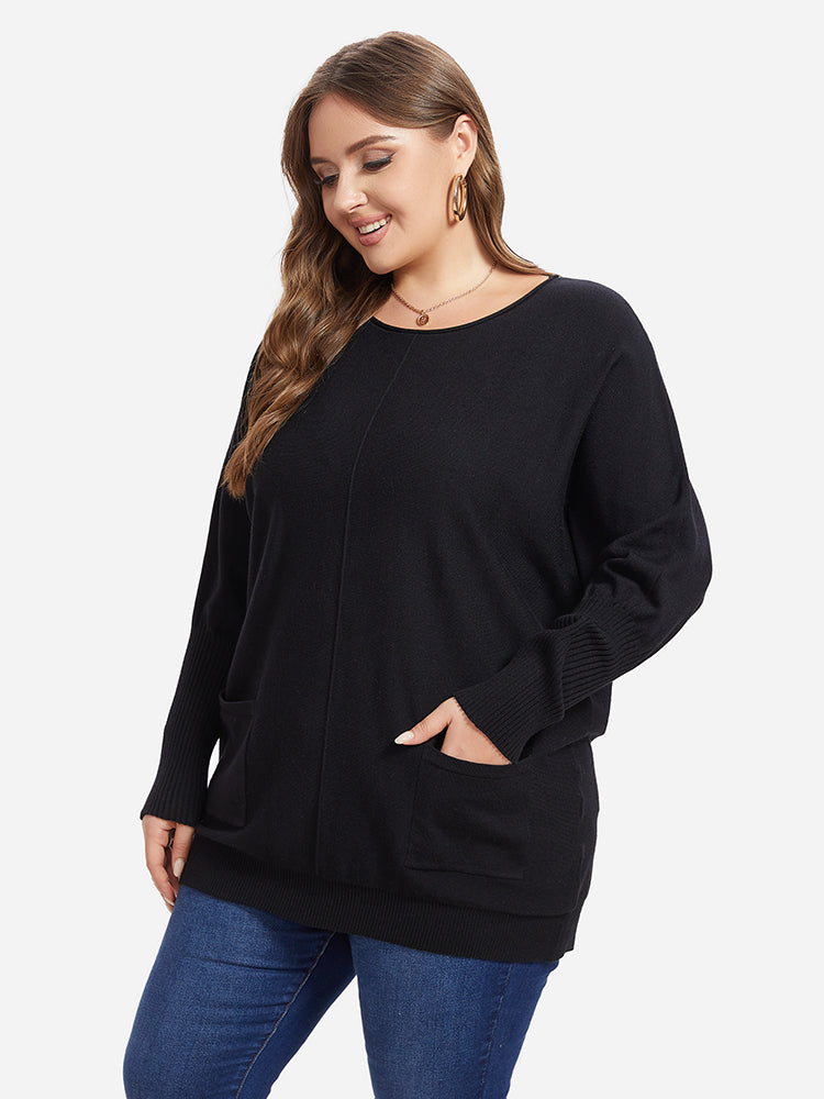 VIP Batwing Sleeve Dual Pocket Sweater