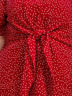 Plus Floral V-Neck Flutter Sleeve Twist Blouse