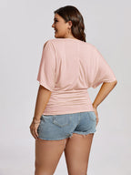 VIP Plus Plain Ruched Cut Out Tee