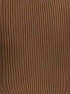 Square Neck Ribbed Knit Midi Sweater Dress